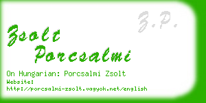 zsolt porcsalmi business card